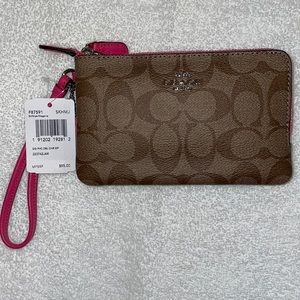 Coach NEW Tan Logo Accordian Zip Wallet